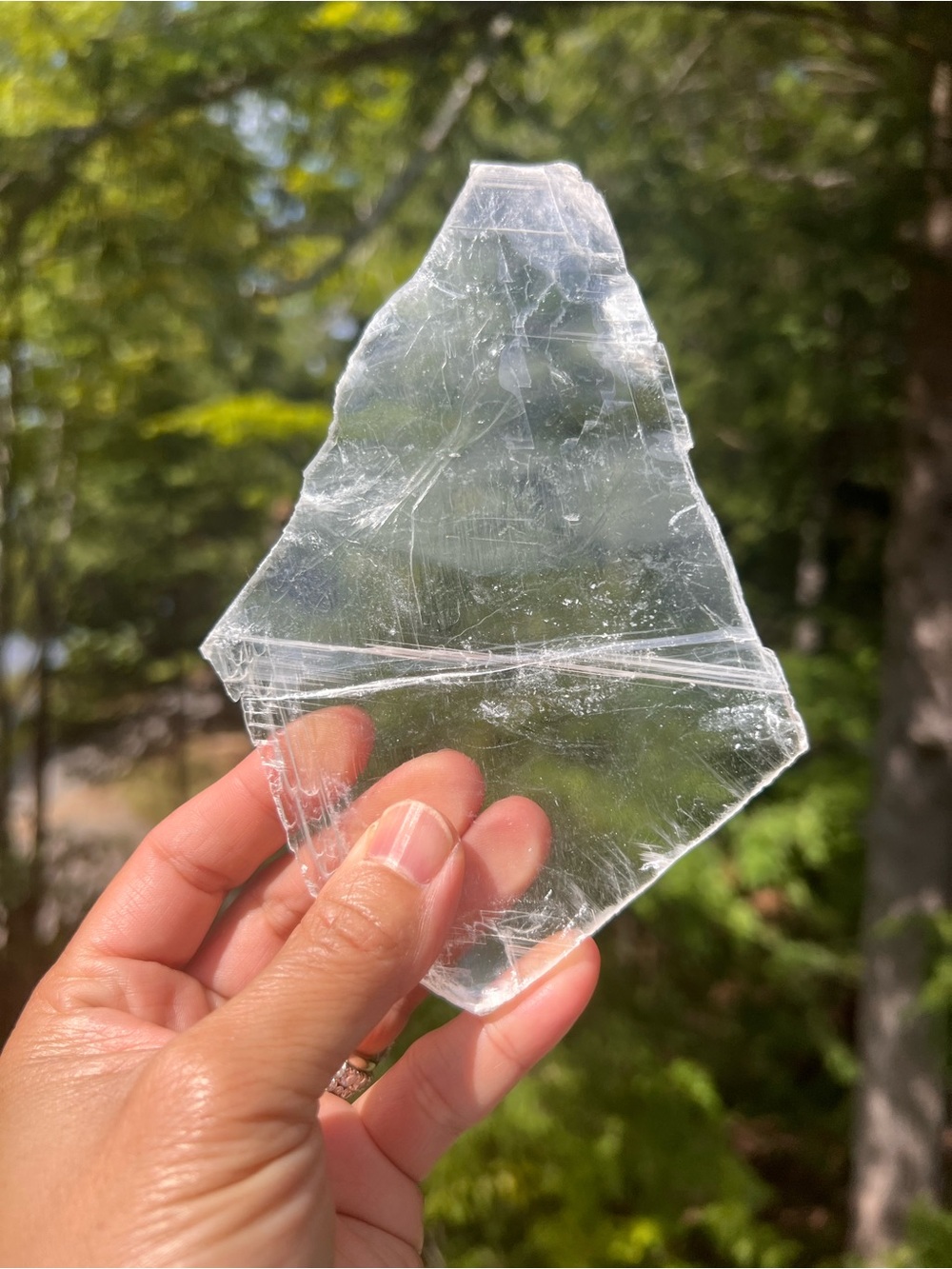 Selenite (7) slab with stand | crystal